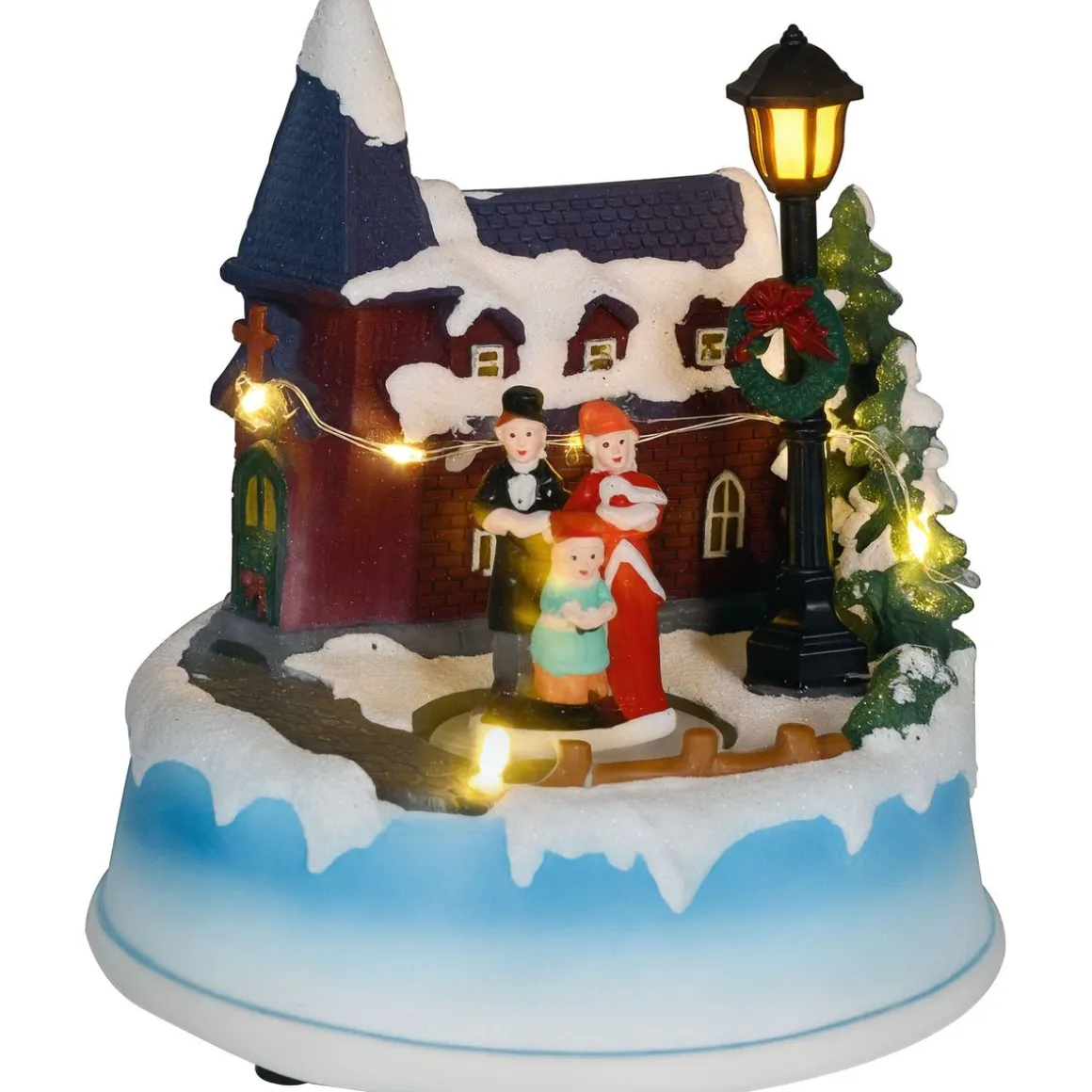 Decoración navideña Coro Homcom luces LED + giratorio multicolor 15x13 cm