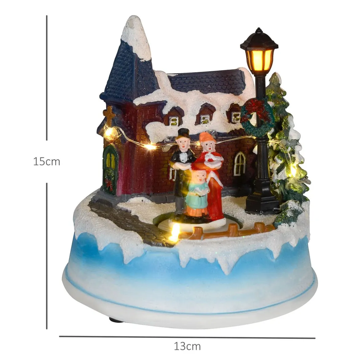 Decoración navideña Coro Homcom luces LED + giratorio multicolor 15x13 cm