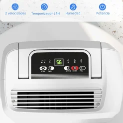 Deshumidificador eléctrico Fresh Homcom 12L 2 velocidades blanco 50,6x28x18 cm