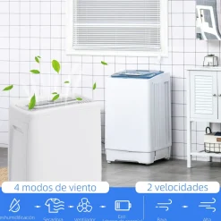 Deshumidificador eléctrico Homcom 12L 4 modos 2 velocidades blanco 49x29x18 cm