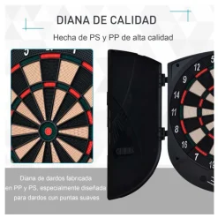 Diana electrónica Homcom 6 dardos con marcador pantalla LCD negro