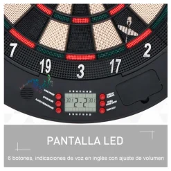 Diana electrónica Homcom 6 dardos con marcador pantalla LCD negro