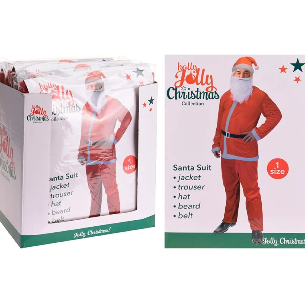 Disfraz Papá Noel Jolly Christmas completo talla única rojo