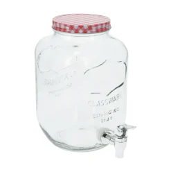 Dispensador de bebidas 4L con tapa cristal transparente
