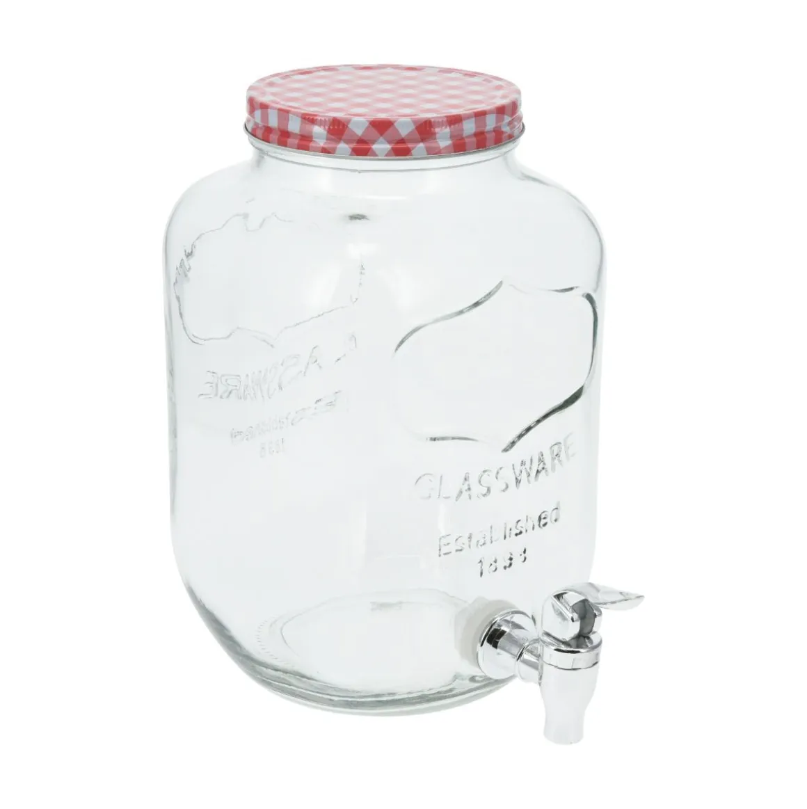 Dispensador de bebidas 4L con tapa cristal transparente