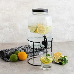 Dispensador de bebidas Maison Quid con estructura 4L vidrio negro