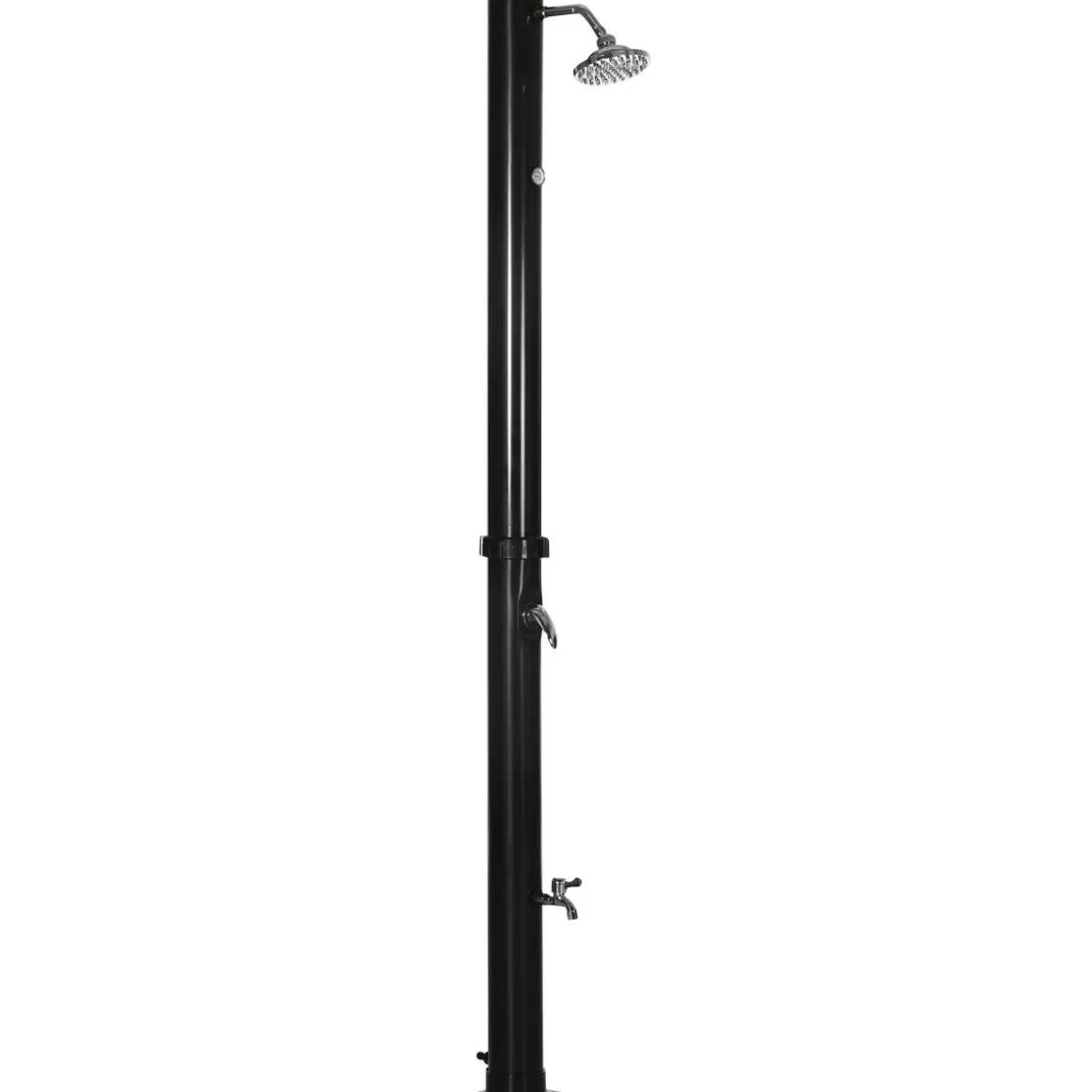 Ducha solar de jardín Outsunny con cabezal negro 222 cm