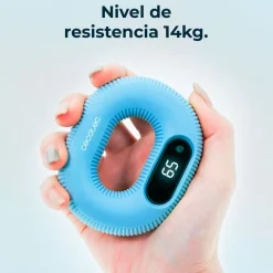 Ejercitador de antebrazo Cecotec Drumfit HandFit Smart 14kg pantalla LED azul