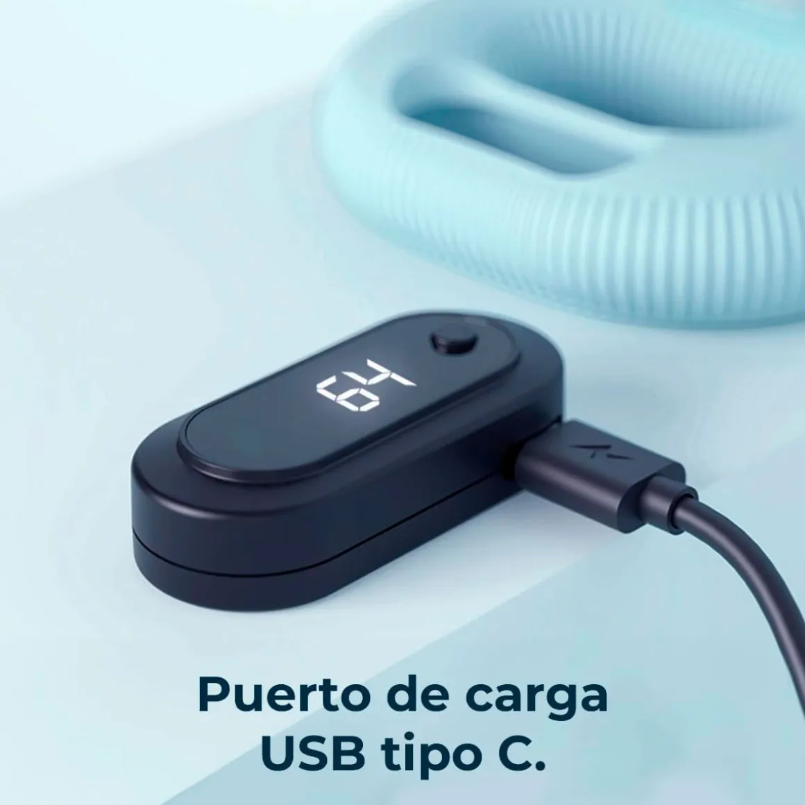 Ejercitador de antebrazo Cecotec Drumfit HandFit Smart 14kg pantalla LED azul