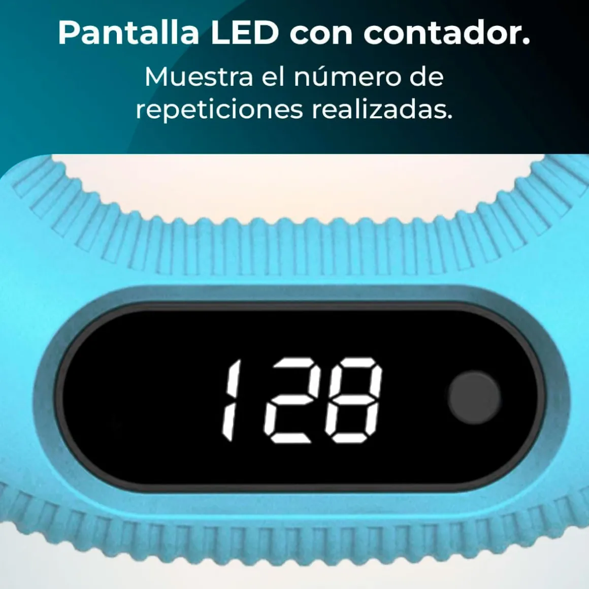Ejercitador de antebrazo Cecotec Drumfit HandFit Smart 14kg pantalla LED azul