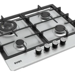 Encimera de gas Svan SGW4600X 8500W 4 fuegos ignición automática inox 59,5 cm