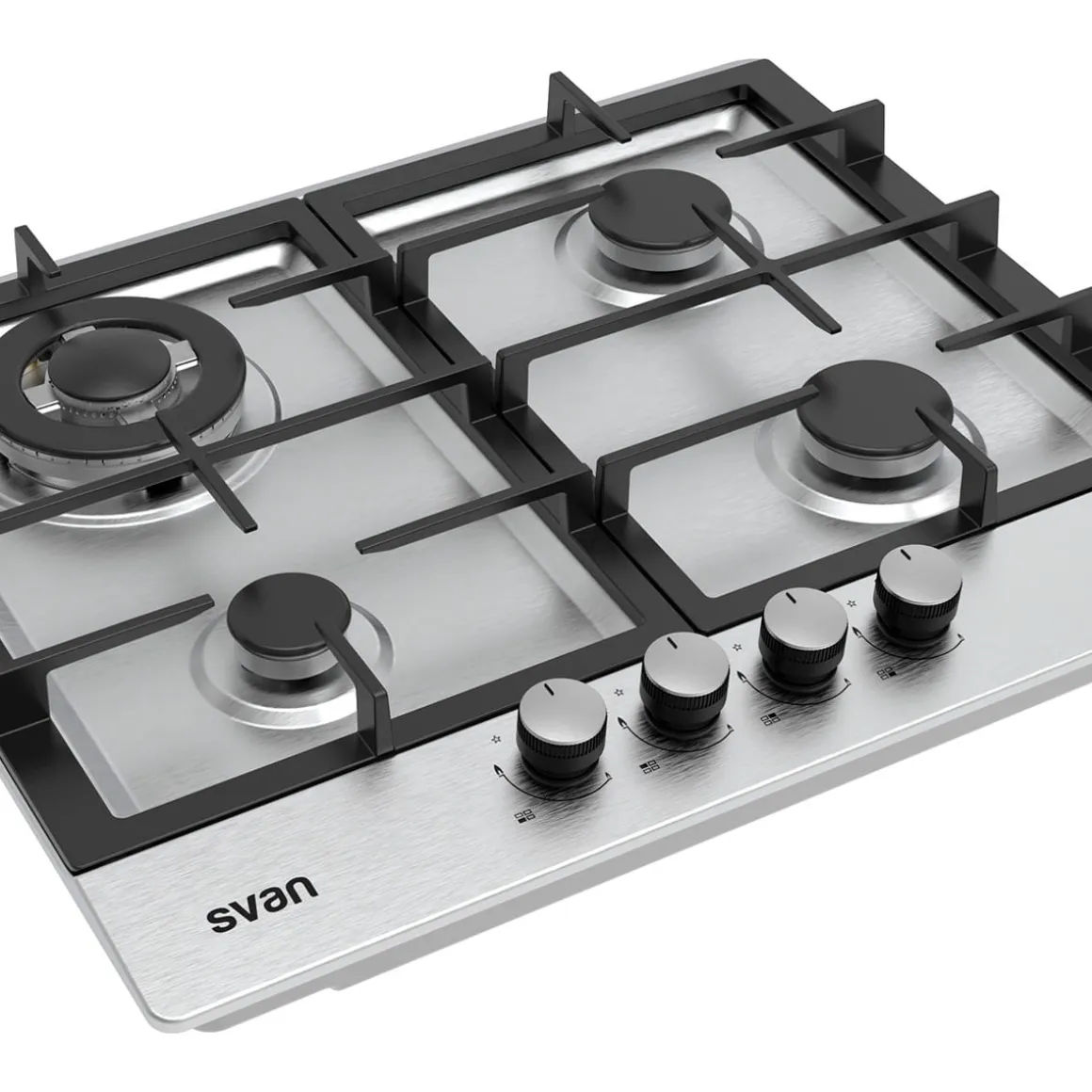Encimera de gas Svan SGW4600X 8500W 4 fuegos ignición automática inox 59,5 cm