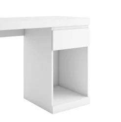 Escritorio Boro 1 cajón + compartimento blanco mate 75,5x120x50 cm