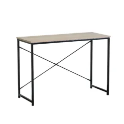 Escritorio Bruma estructura metálica negro/natural 70x120x60 cm