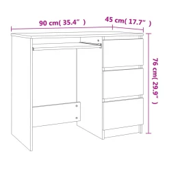 Escritorio Dimas rectangular 3 cajones blanco 76x90x45 cm