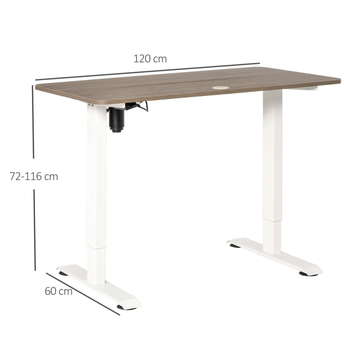 Escritorio eléctrico Eydon Vinsetto altura ajustable blanco 72-116x120x60 cm