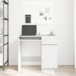 Escritorio Filedha cajón + puerta + compartimento blanco 76x86x49 cm
