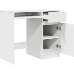 Escritorio Filedha cajón + puerta + compartimento blanco 76x86x49 cm