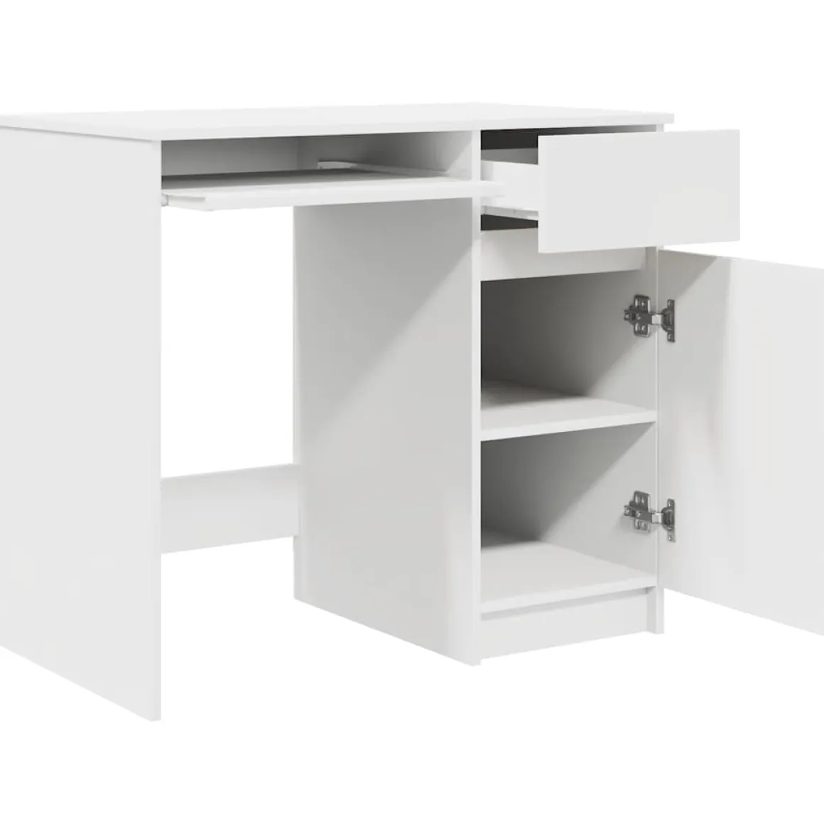 Escritorio Filedha cajón + puerta + compartimento blanco 76x86x49 cm