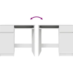Escritorio Filedha cajón + puerta + compartimento blanco 76x86x49 cm