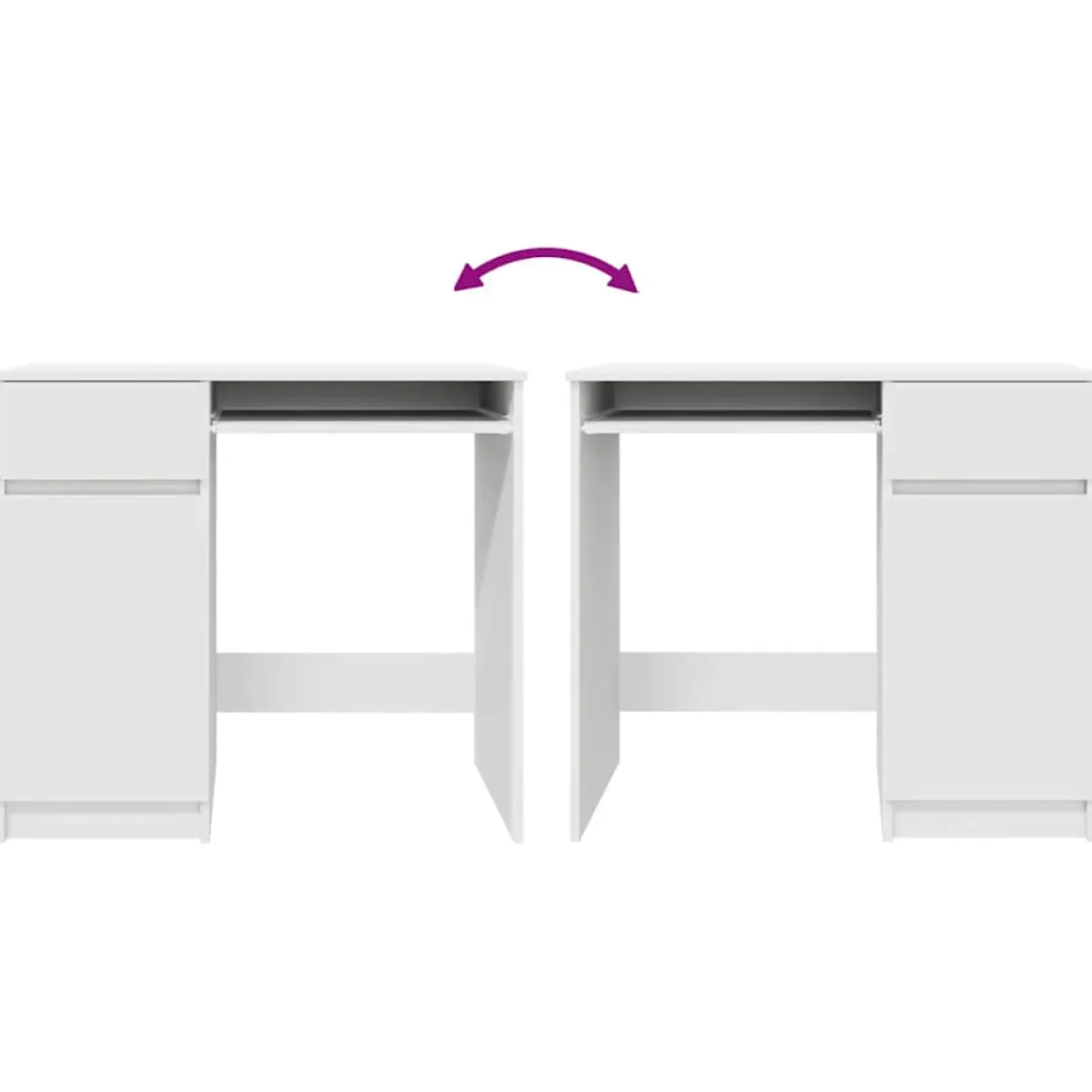 Escritorio Filedha cajón + puerta + compartimento blanco 76x86x49 cm