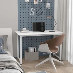 Escritorio Fresa Homcom diseño fijo blanco 76x120x60 cm