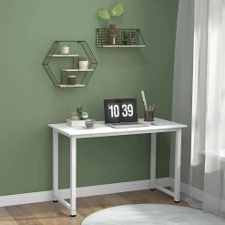 Escritorio Fresa Homcom diseño fijo blanco 76x120x60 cm