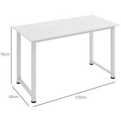 Escritorio Fresa Homcom diseño fijo blanco 76x120x60 cm
