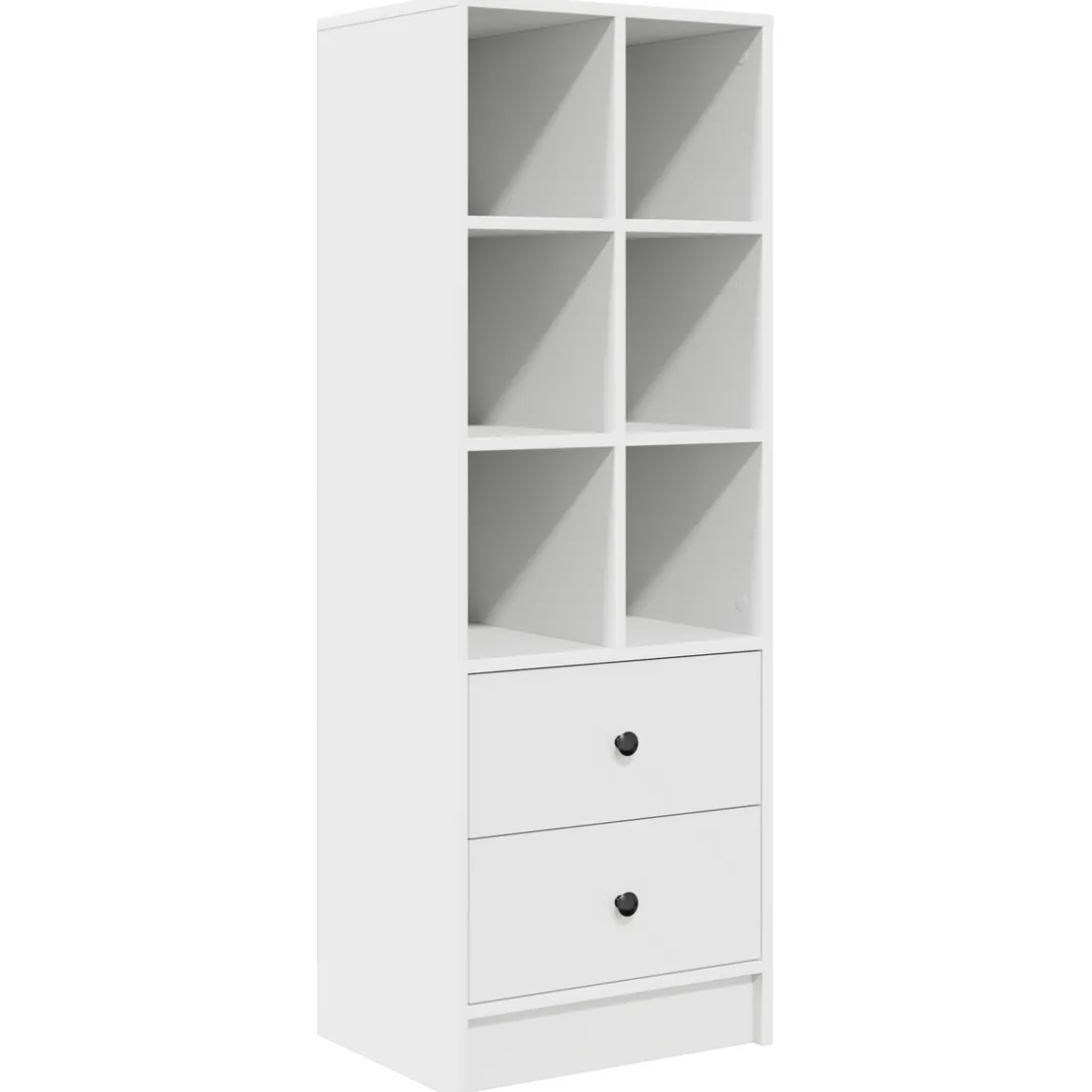 Escritorio Hedwig Max con estantería 6 comportamientos + 2 cajones blanco