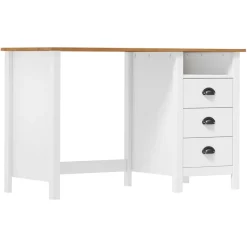 Escritorio Hill 3 cajones + compartimento madera de pino 74x120x50 cm