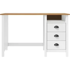 Escritorio Hill 3 cajones + compartimento madera de pino 74x120x50 cm