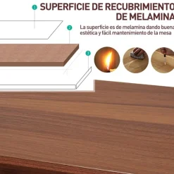 Escritorio Homcom con estante superior nogal 85x84x45 cm