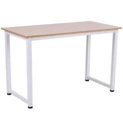 Escritorio Homcom pies ajustable roble/blanco 76x120x60 cm
