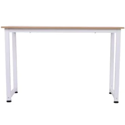 Escritorio Homcom pies ajustable roble/blanco 76x120x60 cm