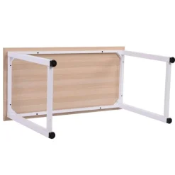 Escritorio Homcom pies ajustable roble/blanco 76x120x60 cm
