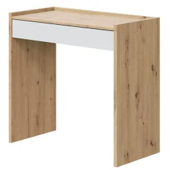 Escritorio juvenil Junior con cajón roble nodi/blanco artik 77x81,5x40 cm