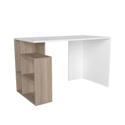 Escritorio Labran con estantería lateral blanco/natural 73x120x60 cm