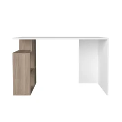 Escritorio Labran con estantería lateral blanco/natural 73x120x60 cm