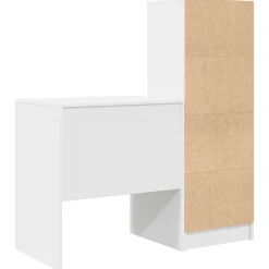 Escritorio Madeira 6 compartimentos y 2 cajones blanco 76x70x50 cm