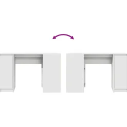Escritorio Melhia 1 puerta + 2 compartimentos blanco 76x120x42 cm