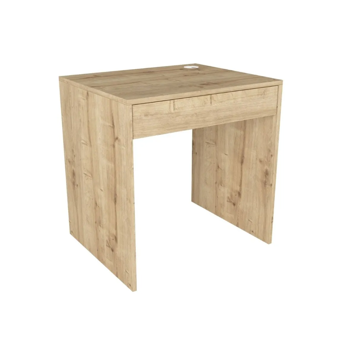 Escritorio Mida con cajón y orificio pasacables natural 73,8x72x60 cm