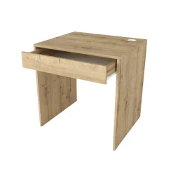 Escritorio Mida con cajón y orificio pasacables natural 73,8x72x60 cm