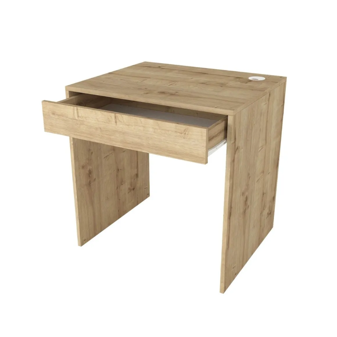 Escritorio Mida con cajón y orificio pasacables natural 73,8x72x60 cm