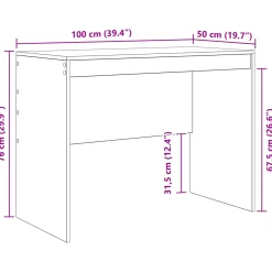 Escritorio Nantes 1 compartimento roble 76x100x50 cm