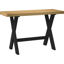 Escritorio Noain patas en forma de X natural/negro 75x120x50 cm