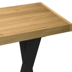 Escritorio Noain patas en forma de X natural/negro 75x120x50 cm