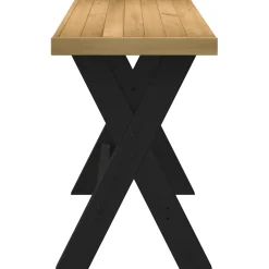 Escritorio Noain patas en forma de X natural/negro 75x120x50 cm