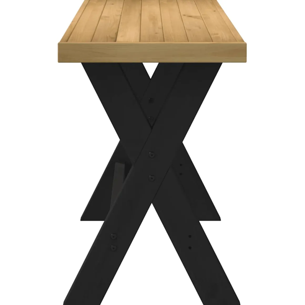 Escritorio Noain patas en forma de X natural/negro 75x120x50 cm