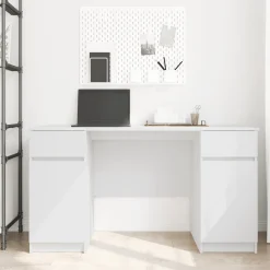 Escritorio Rhima 2 cajones y 2 puertas blanco 76x140x49 cm