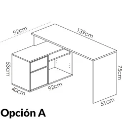 Escritorio Rox 2 opciones de montaje